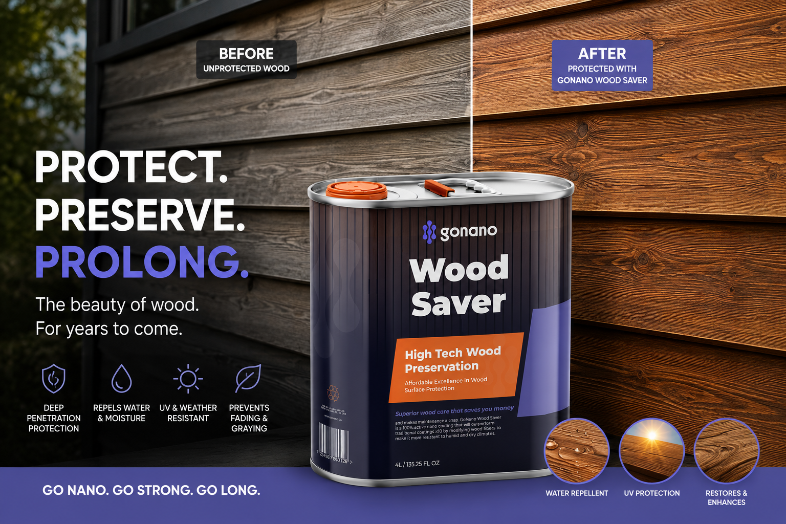 GoNano being applied to wood surface
