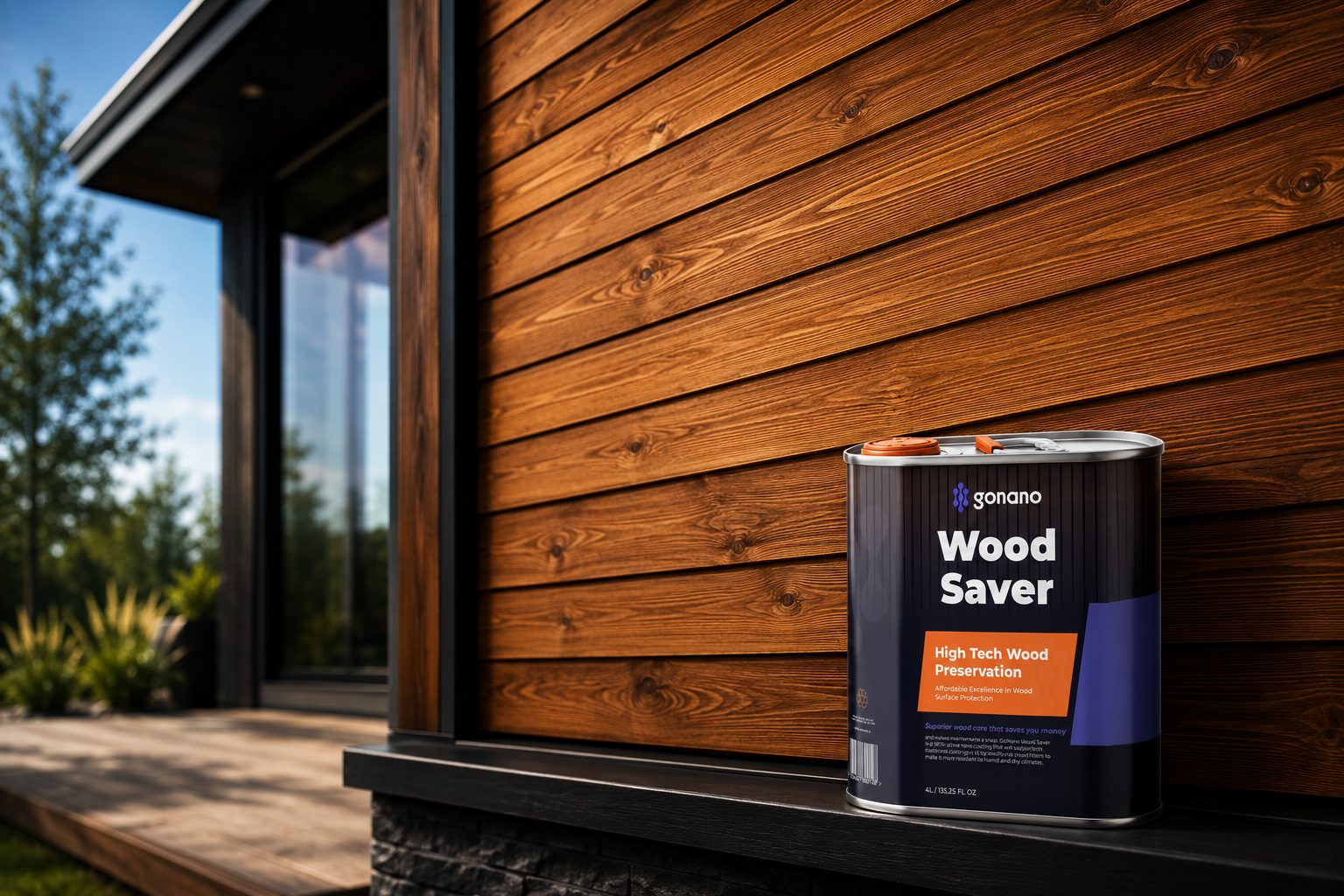 Wood surface fully protected by GoNano